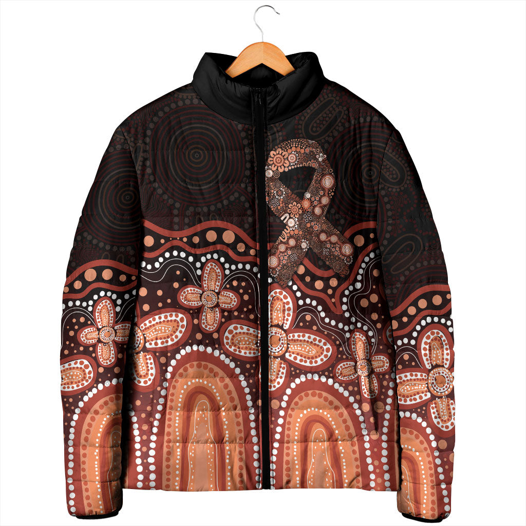 Australia Indigenous Personalized Padded Jacket Fight Leukemia Orange Ribbons