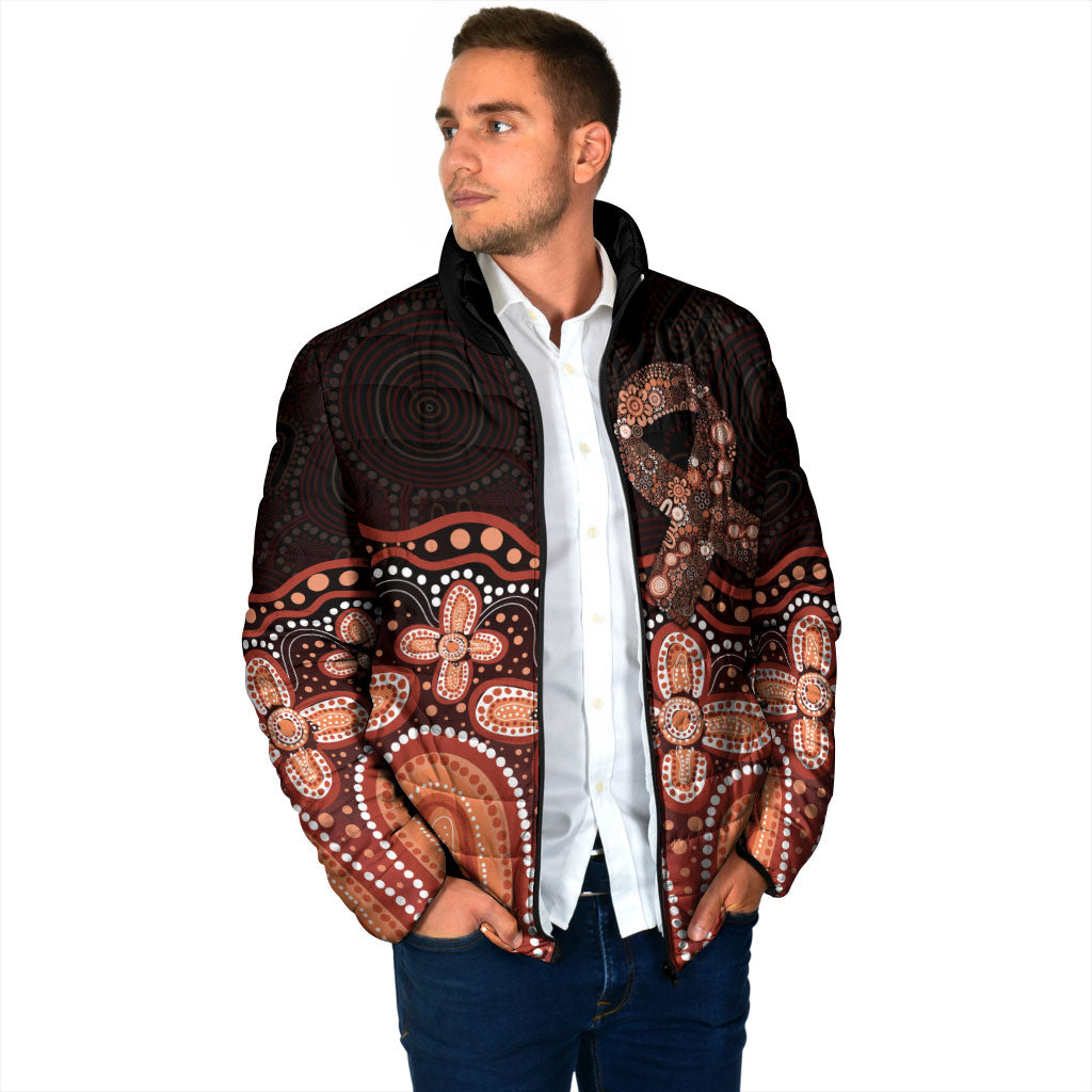 Australia Indigenous Personalized Padded Jacket Fight Leukemia Orange Ribbons