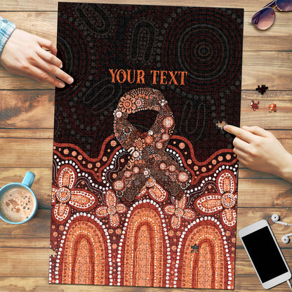 Australia Indigenous Personalized Puzzle Fight Leukemia Orange Ribbons