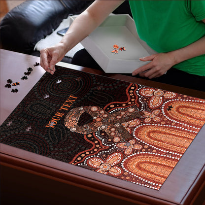 Australia Indigenous Personalized Puzzle Fight Leukemia Orange Ribbons