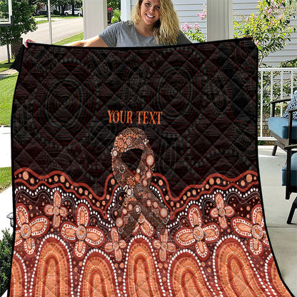 Australia Indigenous Personalized Quilt Fight Leukemia Orange Ribbons