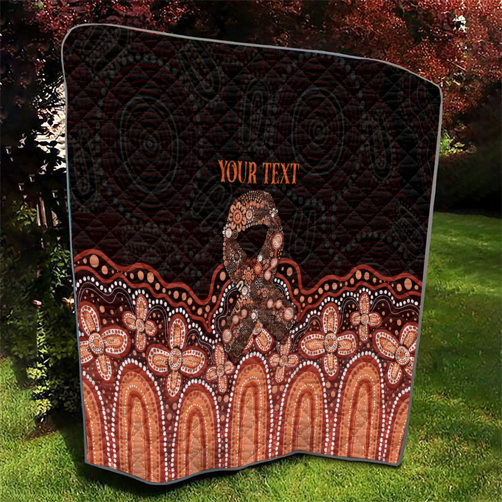 Australia Indigenous Personalized Quilt Fight Leukemia Orange Ribbons