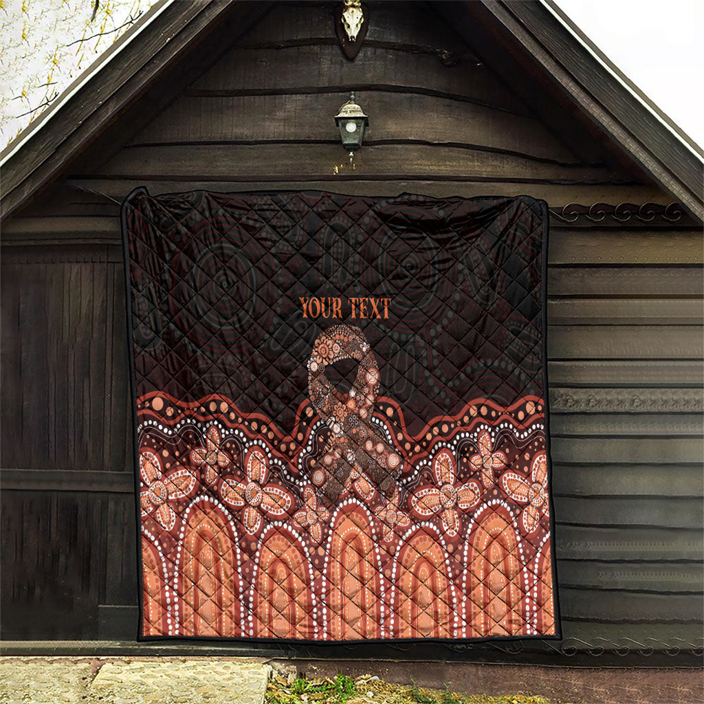 Australia Indigenous Personalized Quilt Fight Leukemia Orange Ribbons