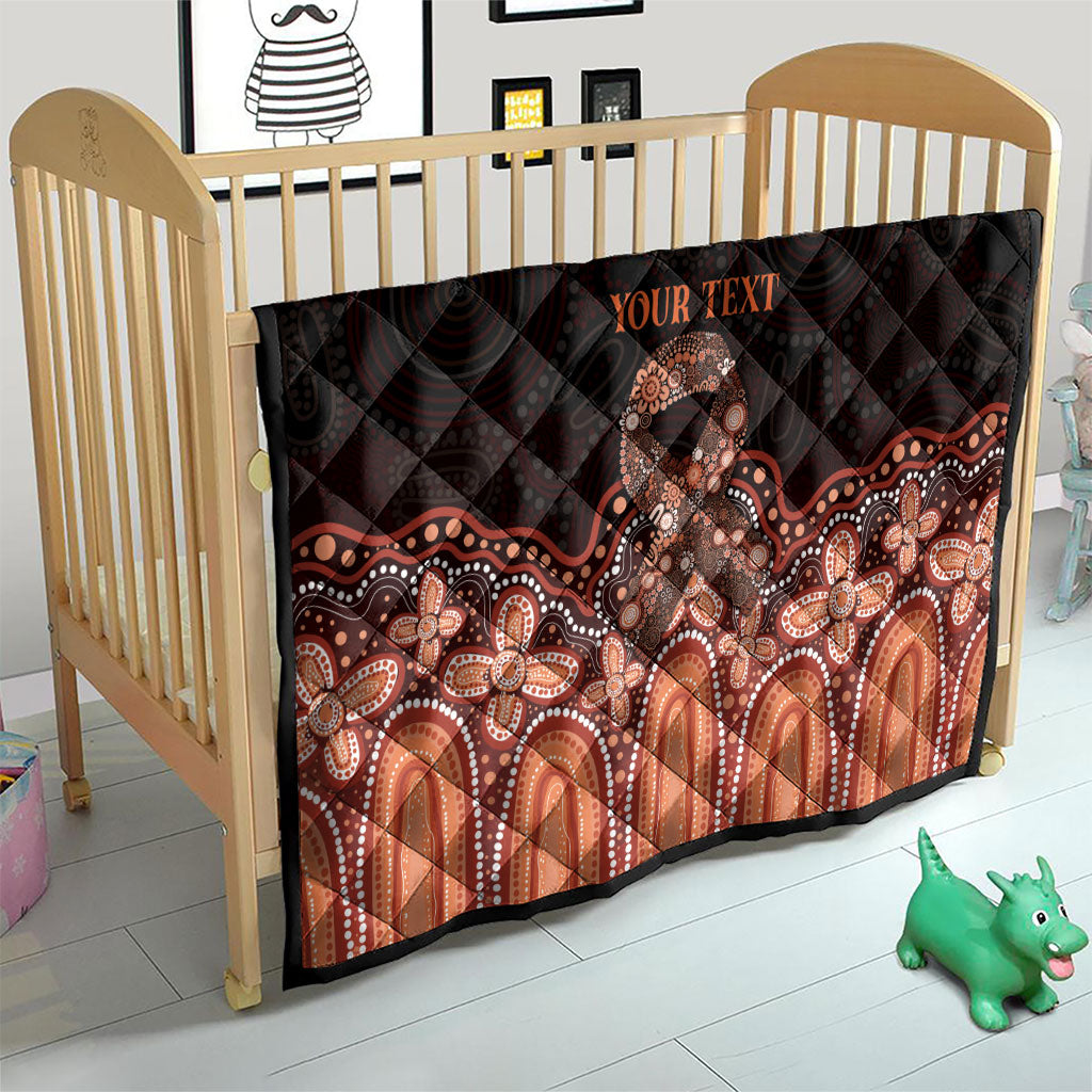 Australia Indigenous Personalized Quilt Fight Leukemia Orange Ribbons