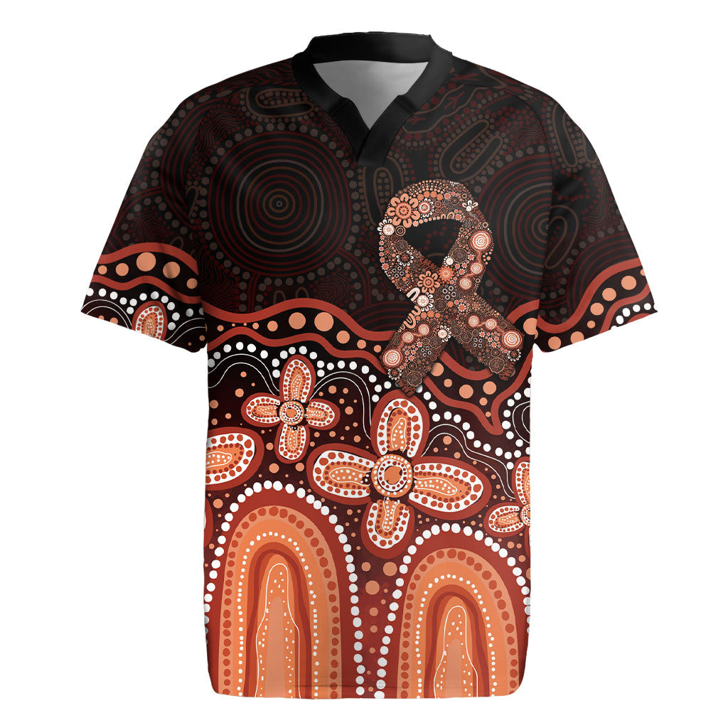 Australia Indigenous Personalized Rugby Jersey Fight Leukemia Orange Ribbons