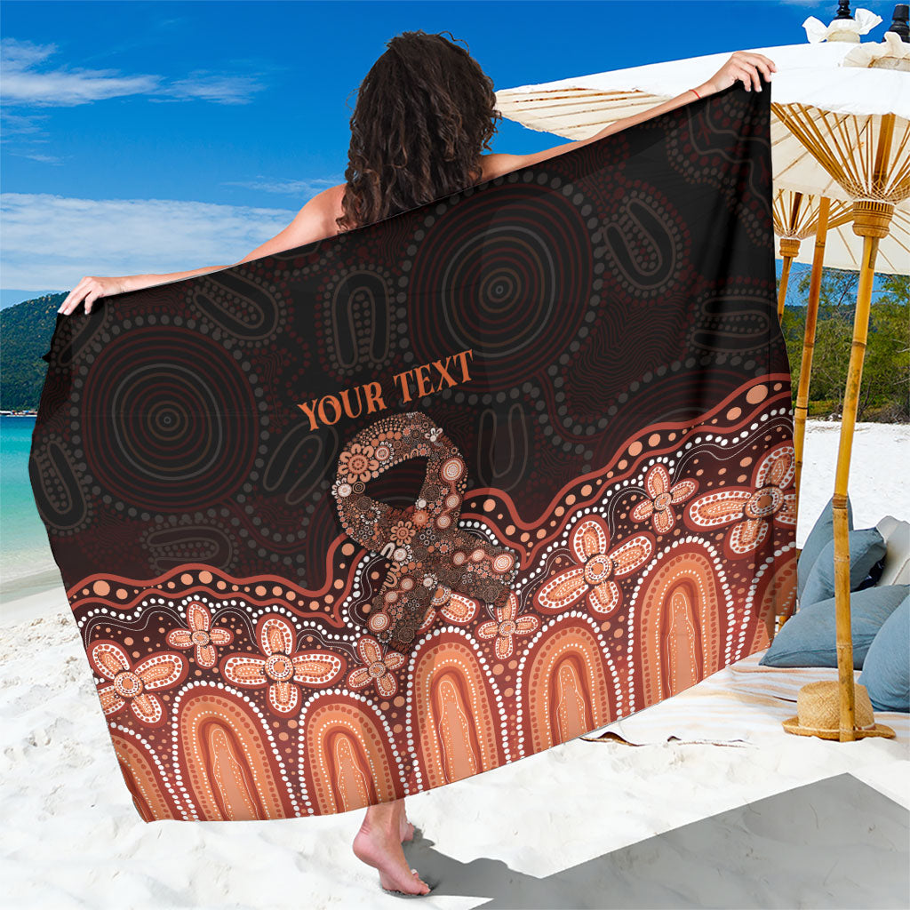 Australia Indigenous Personalized Sarong Fight Leukemia Orange Ribbons