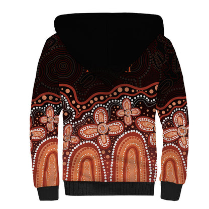 Australia Indigenous Personalized Sherpa Hoodie Fight Leukemia Orange Ribbons