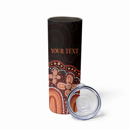 Australia Indigenous Personalized Skinny Tumbler Fight Leukemia Orange Ribbons