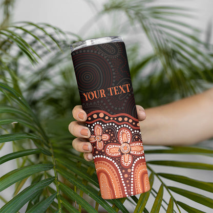 Australia Indigenous Personalized Skinny Tumbler Fight Leukemia Orange Ribbons