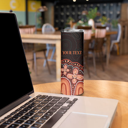 Australia Indigenous Personalized Skinny Tumbler Fight Leukemia Orange Ribbons