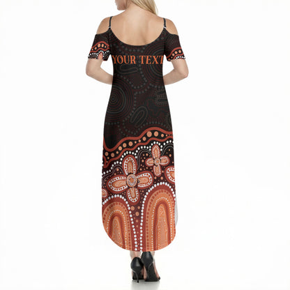Australia Indigenous Personalized Summer Maxi Dress Fight Leukemia Orange Ribbons