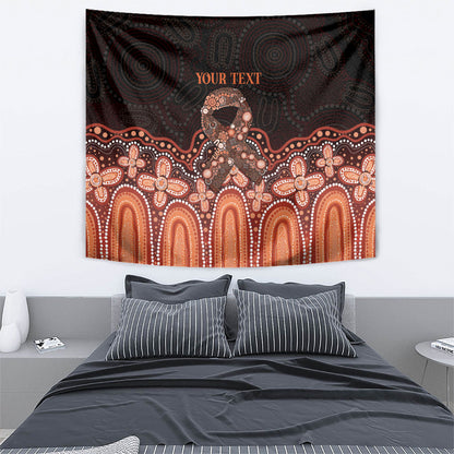 Australia Indigenous Personalized Tapestry Fight Leukemia Orange Ribbons