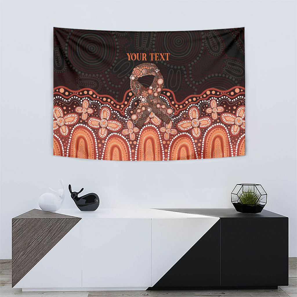 Australia Indigenous Personalized Tapestry Fight Leukemia Orange Ribbons