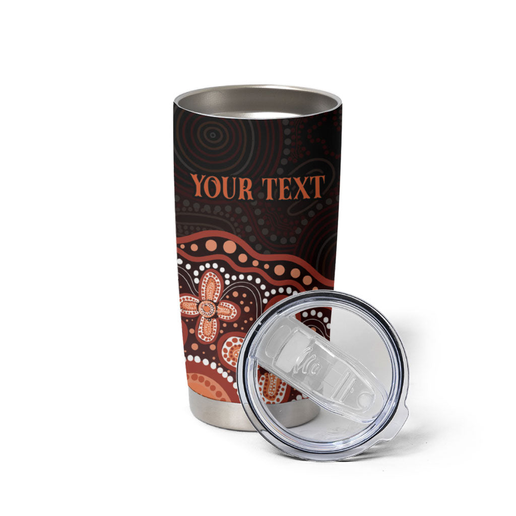 Australia Indigenous Personalized Tumbler Cup Fight Leukemia Orange Ribbons