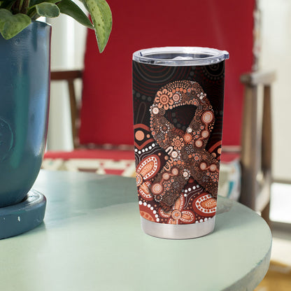Australia Indigenous Personalized Tumbler Cup Fight Leukemia Orange Ribbons