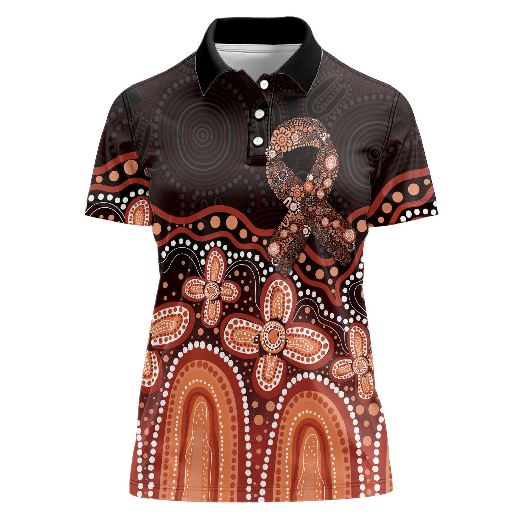 Australia Indigenous Personalized Women Polo Shirt Fight Leukemia Orange Ribbons