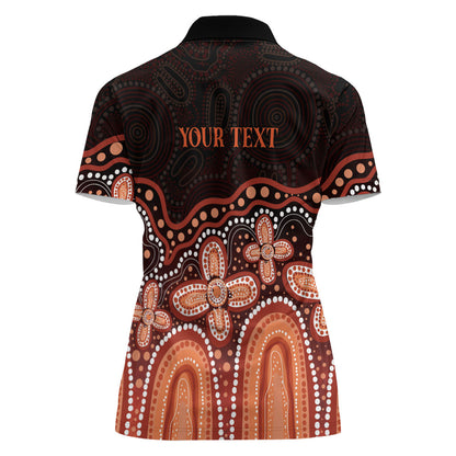 Australia Indigenous Personalized Women Polo Shirt Fight Leukemia Orange Ribbons