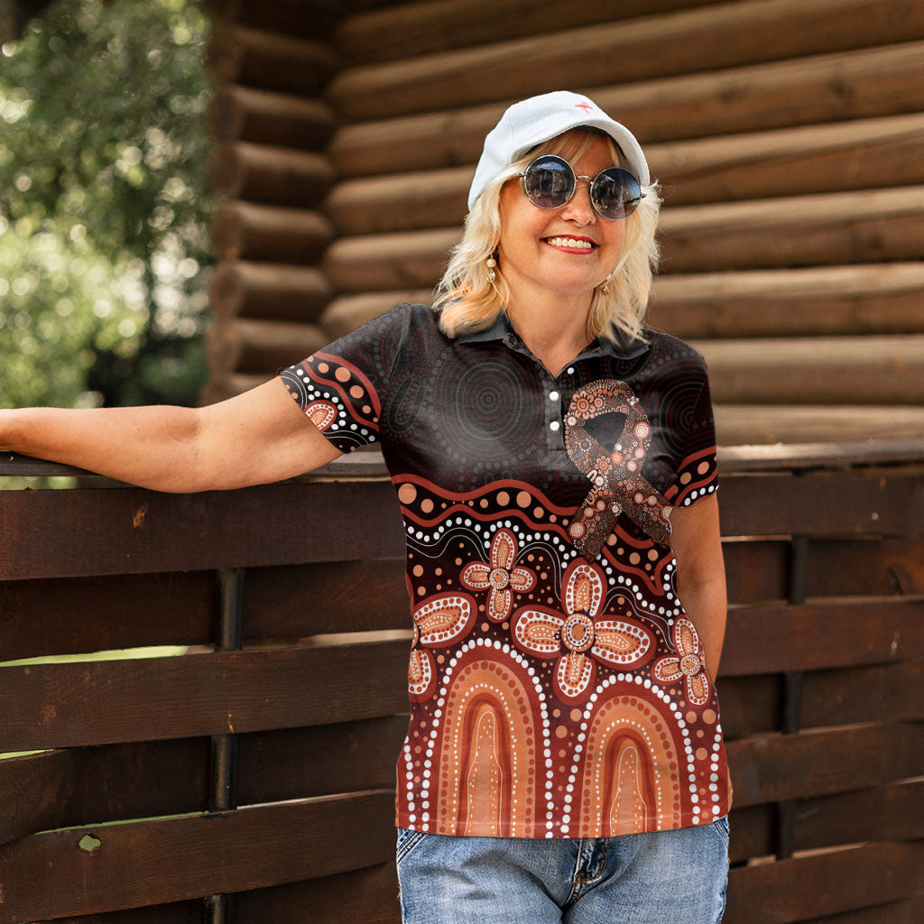 Australia Indigenous Personalized Women Polo Shirt Fight Leukemia Orange Ribbons