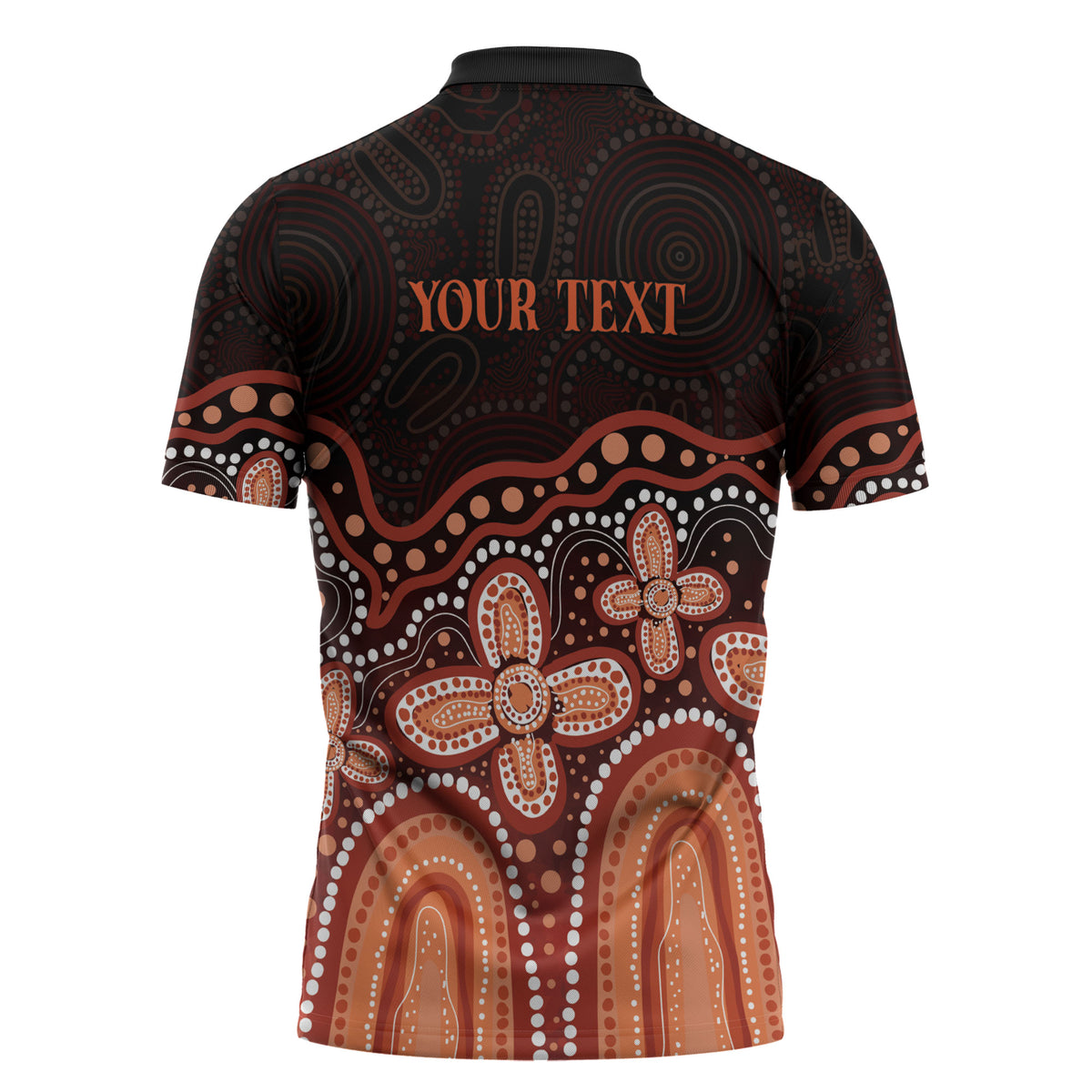 Australia Indigenous Personalized Zipper Polo Shirt Fight Leukemia Orange Ribbons