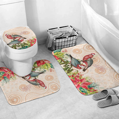 Merry Christmas Aussie Aboriginal Bathroom Set Rosebreasted Cockatoo Pastel