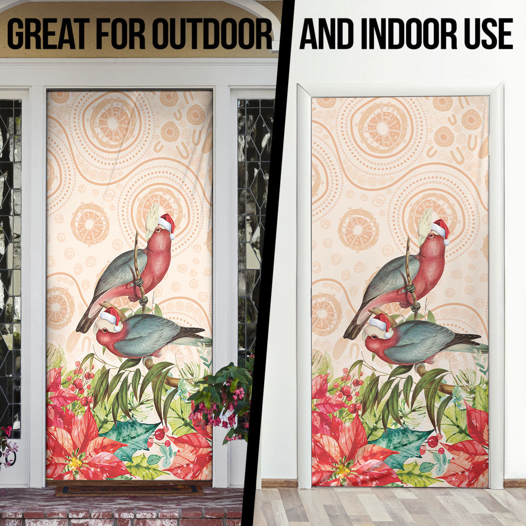 Merry Christmas Aussie Aboriginal Door Cover Rosebreasted Cockatoo Pastel
