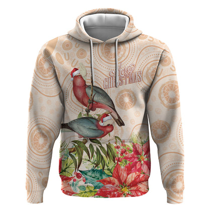 Merry Christmas Aussie Aboriginal Hoodie Rosebreasted Cockatoo Pastel