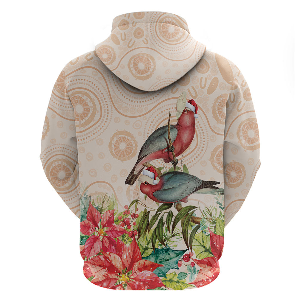 Merry Christmas Aussie Aboriginal Hoodie Rosebreasted Cockatoo Pastel