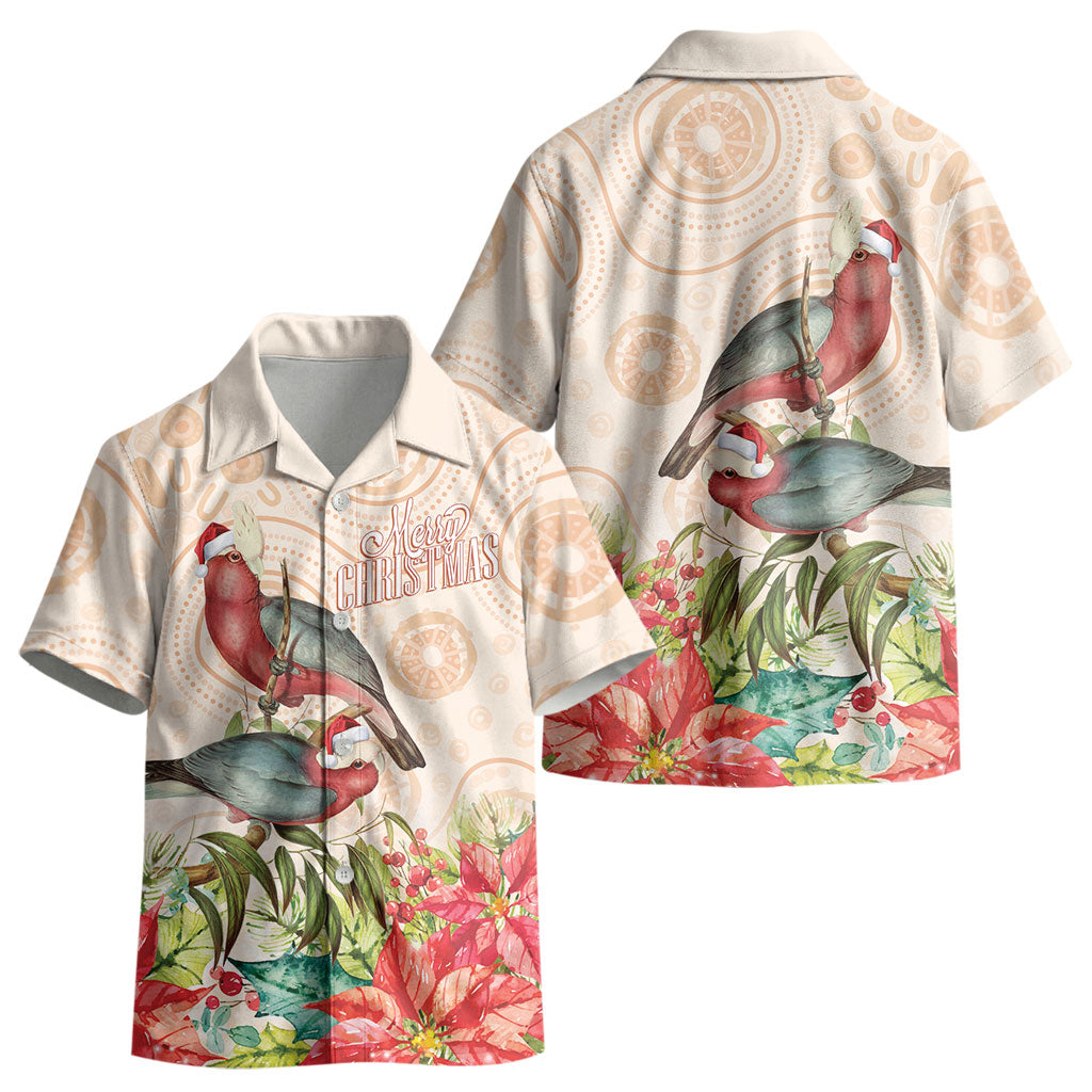 Merry Christmas Aussie Aboriginal Kid Hawaiian Shirt Rosebreasted Cockatoo Pastel