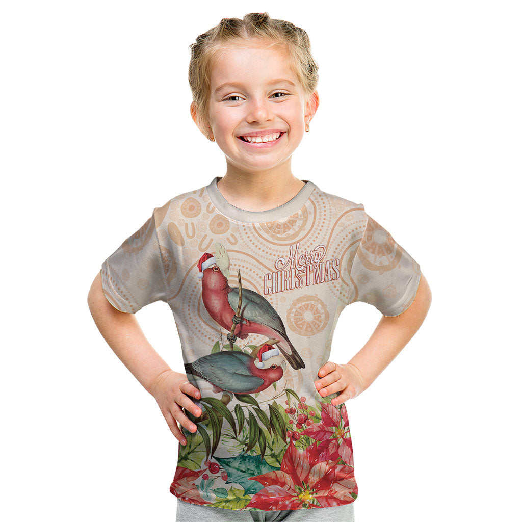 Merry Christmas Aussie Aboriginal Kid T Shirt Rosebreasted Cockatoo Pastel
