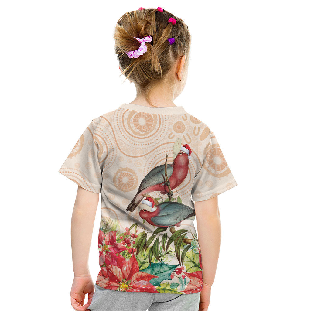 Merry Christmas Aussie Aboriginal Kid T Shirt Rosebreasted Cockatoo Pastel