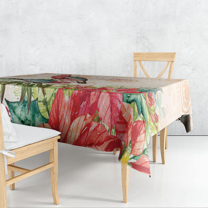 Merry Christmas Aussie Aboriginal Tablecloth Rosebreasted Cockatoo Pastel