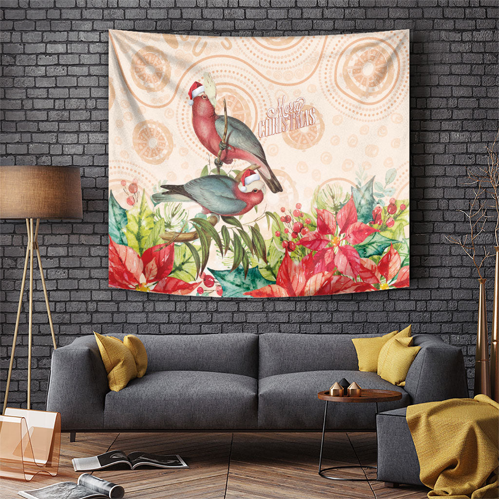 Merry Christmas Aussie Aboriginal Tapestry Rosebreasted Cockatoo Pastel