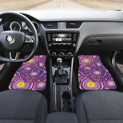 Australia Indigenous World Cancer Day Purple Aboriginal Car Mats Butterfly Ribbon