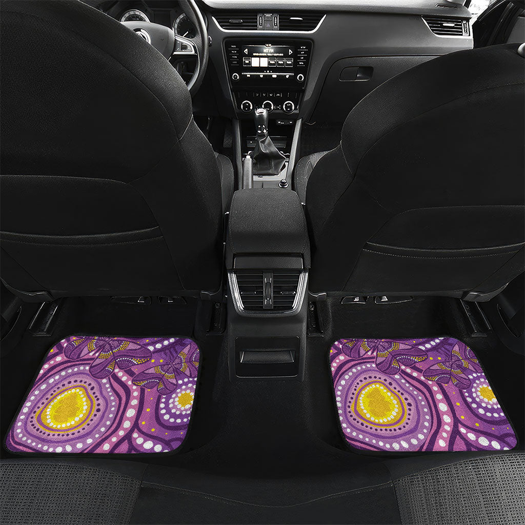 Australia Indigenous World Cancer Day Purple Aboriginal Car Mats Butterfly Ribbon