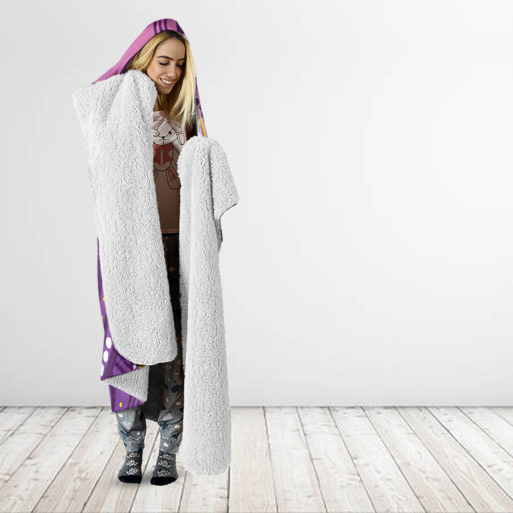 Australia Indigenous World Cancer Day Purple Aboriginal Hooded Blanket Butterfly Ribbon