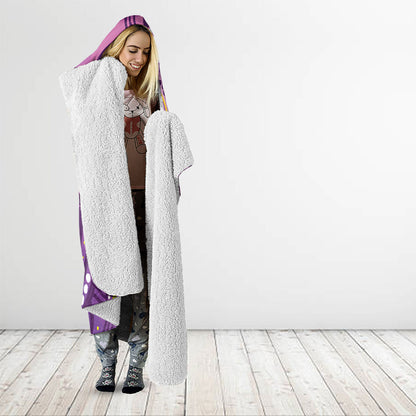 Australia Indigenous World Cancer Day Purple Aboriginal Hooded Blanket Butterfly Ribbon