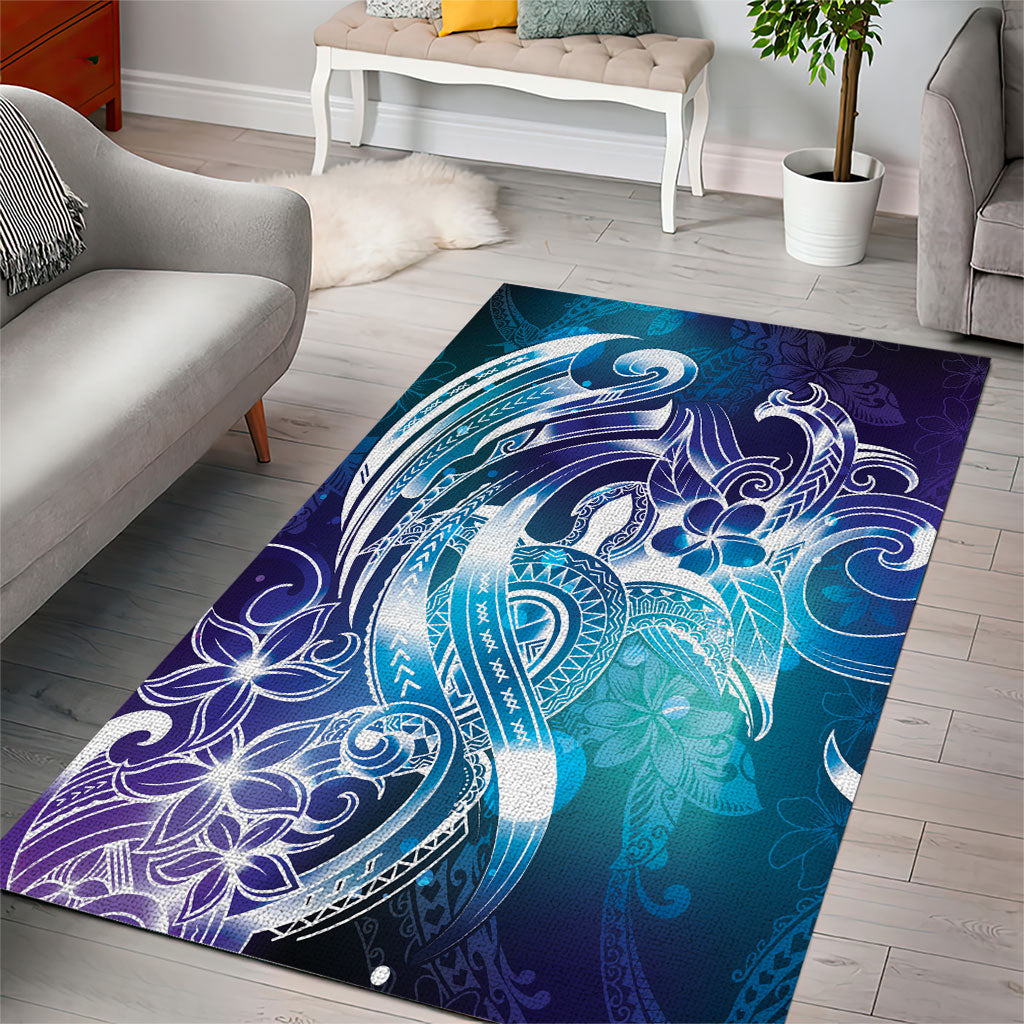 Aloha Hawaii Turtle Area Rug Teal Purple Ribbon