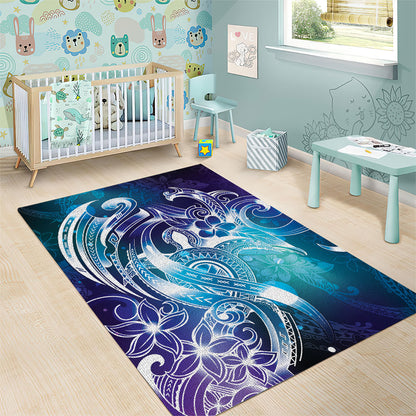 Aloha Hawaii Turtle Area Rug Teal Purple Ribbon