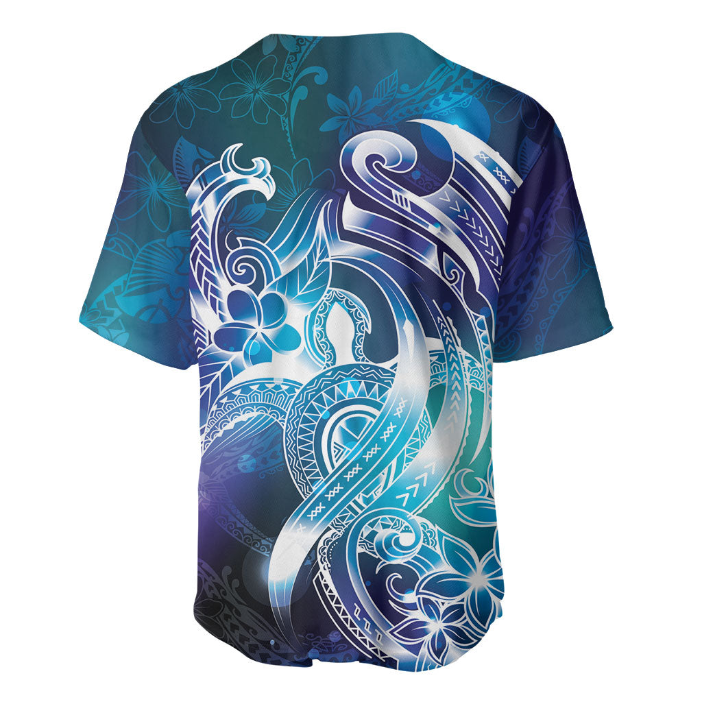 Aloha Hawaii Turtle Baseball Jersey Teal Purple Ribbon