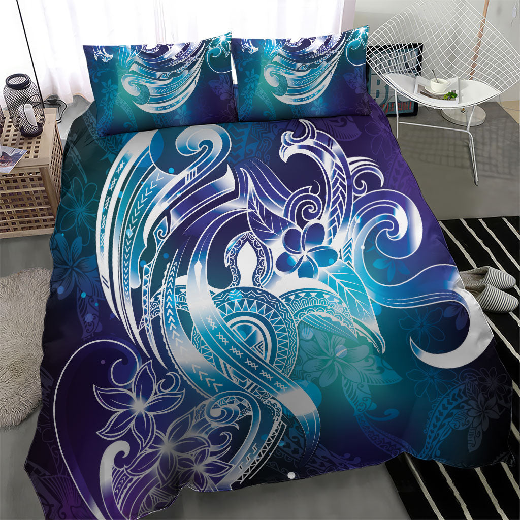 Aloha Hawaii Turtle Bedding Set Teal Purple Ribbon