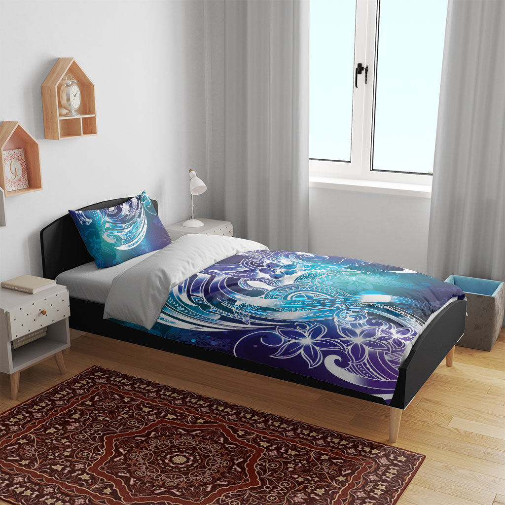 Aloha Hawaii Turtle Bedding Set Teal Purple Ribbon
