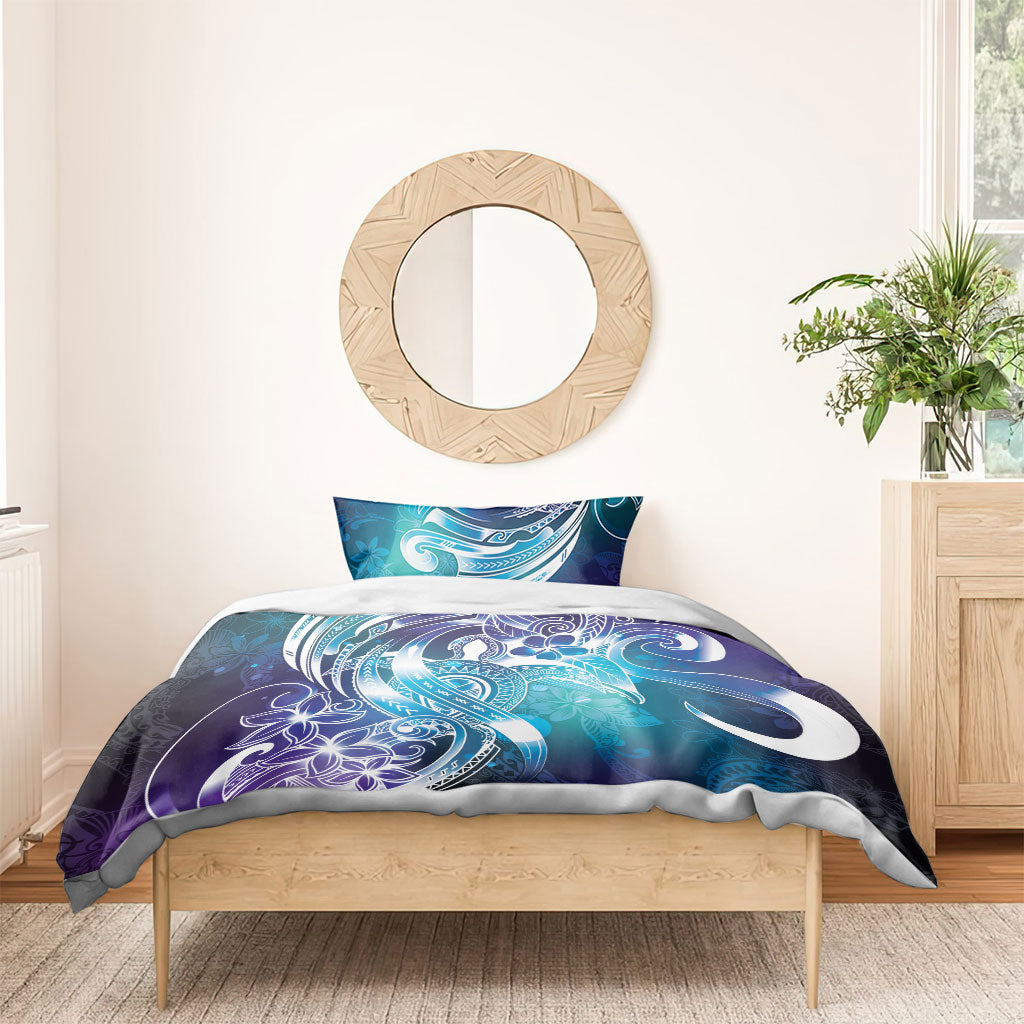 Aloha Hawaii Turtle Bedding Set Teal Purple Ribbon