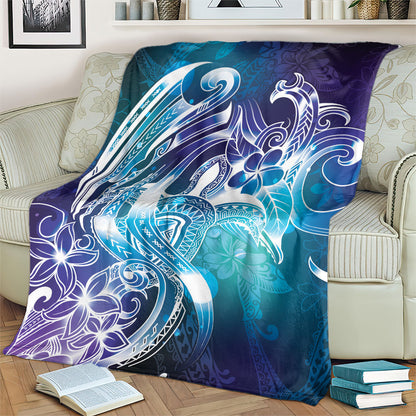 Aloha Hawaii Turtle Blanket Teal Purple Ribbon