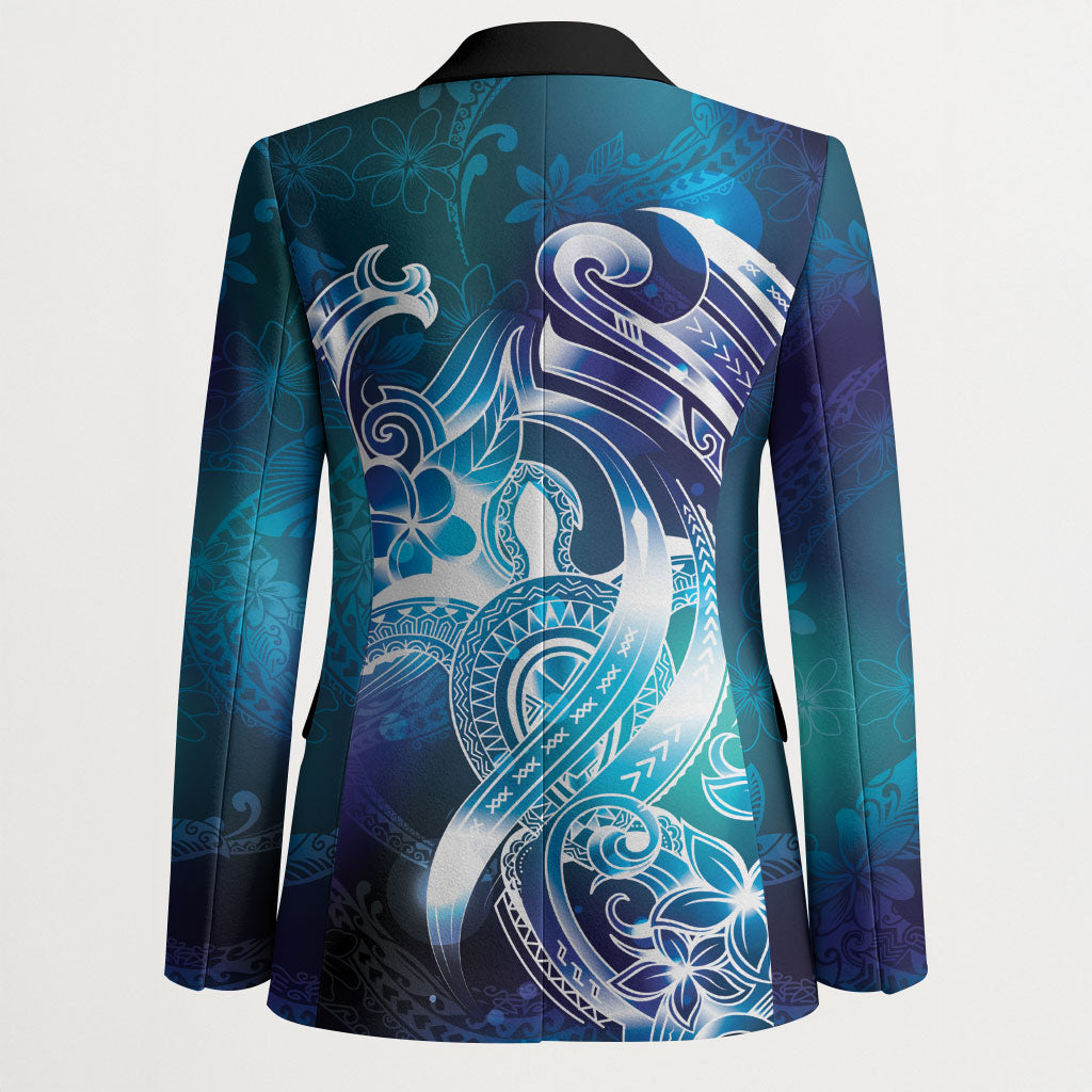 Aloha Hawaii Turtle Blazer Teal Purple Ribbon