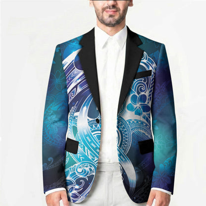 Aloha Hawaii Turtle Blazer Teal Purple Ribbon