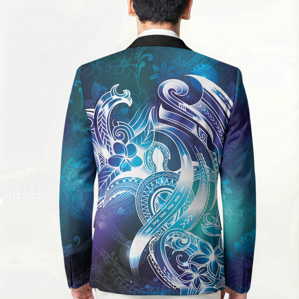 Aloha Hawaii Turtle Blazer Teal Purple Ribbon