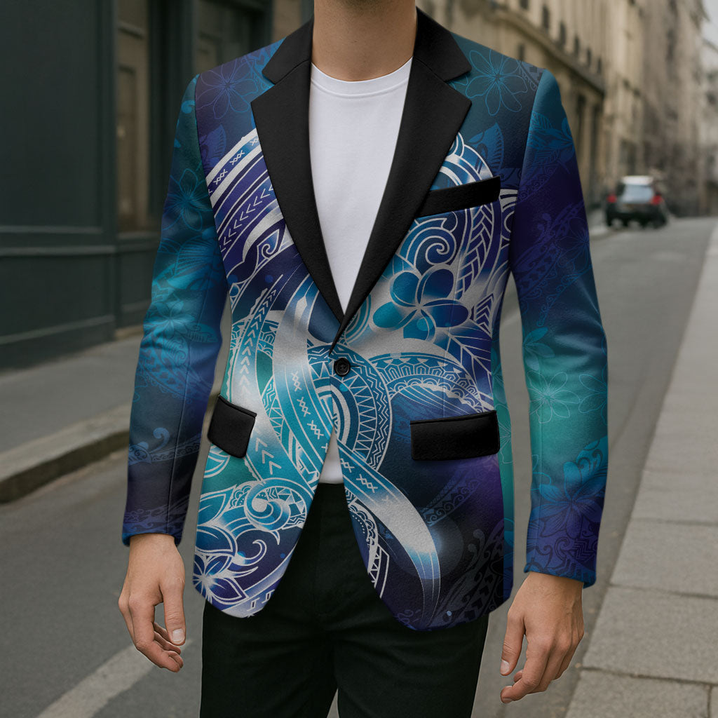 Aloha Hawaii Turtle Blazer Teal Purple Ribbon