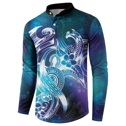 Aloha Hawaii Turtle Button Sweatshirt Teal Purple Ribbon
