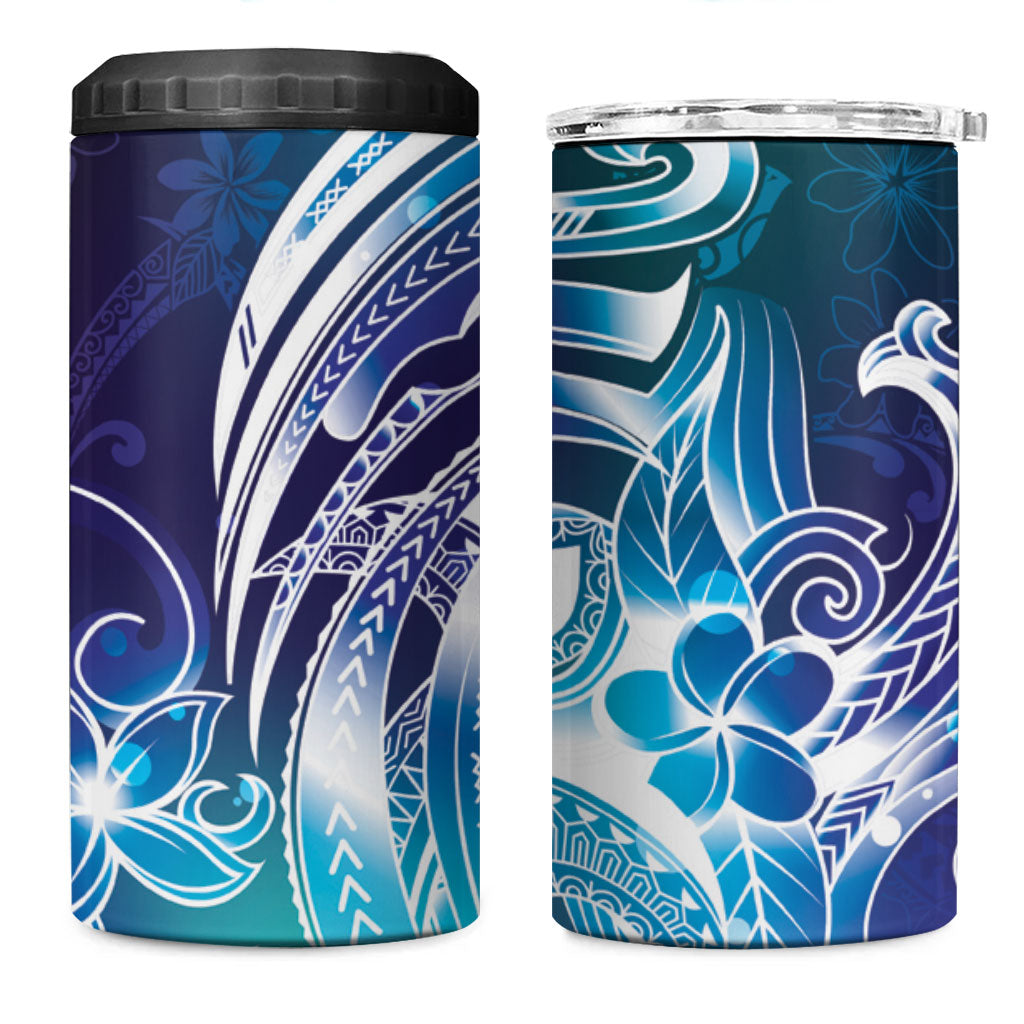 Aloha Hawaii Turtle 4 in 1 Can Cooler Tumbler Teal Purple Ribbon