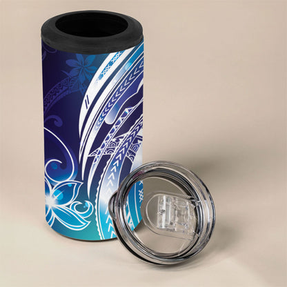 Aloha Hawaii Turtle 4 in 1 Can Cooler Tumbler Teal Purple Ribbon